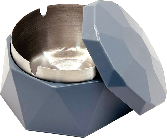 냄새차단 뚜껑 스테인레스 재떨이, 블루그린, 1개