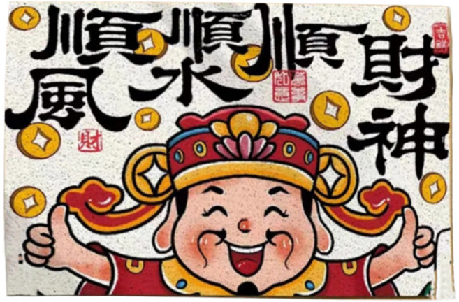 AFAMIC 艾法 新年財神招財 玄關刮泥腳踏墊, 新年財神11, 1個