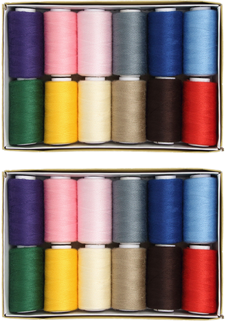 해피베어스 베스트 소형 봉제사 실 12종 2p 세트, 혼합색상, 1개