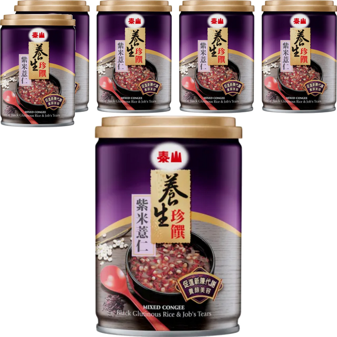 TAISUN 泰山 養生珍饌 紫米薏仁粥, 255g, 6罐