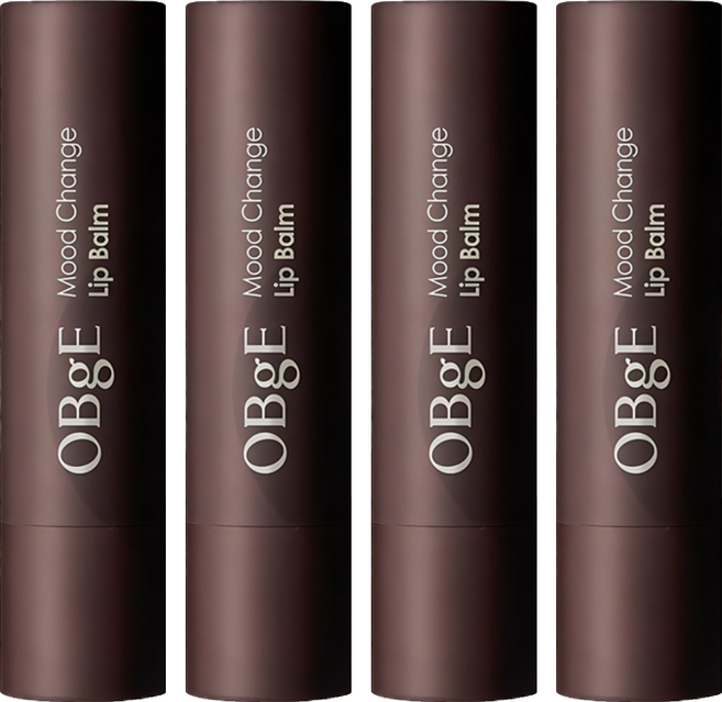 OBge 무드 체인지 립밤, 내추럴 레드(블루베리), 4개