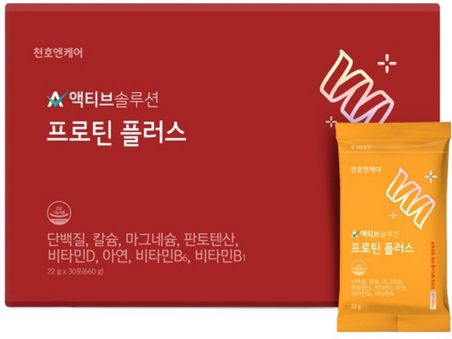 천호엔케어 액티브 솔루션 프로틴 플러스 30p, 660g, 1개
