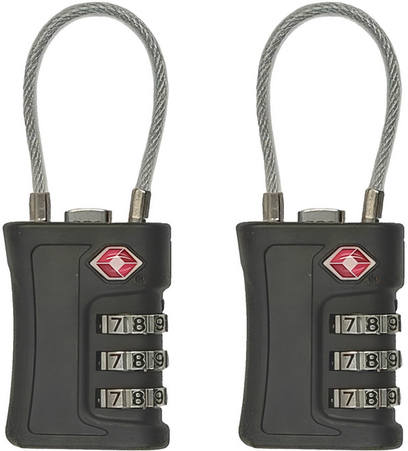 WIDE VIEW TSA旅行箱鋼繩海關密碼鎖 2入 - TSA716, 1組