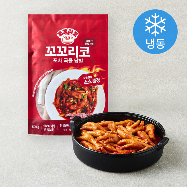 꼬꼬리코 포차 국물 닭발 (냉동), 500g, 1개