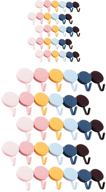 한봄누리 무타공 접착식 가정용 다용도 주방 걸이, 랜덤발송, 60개