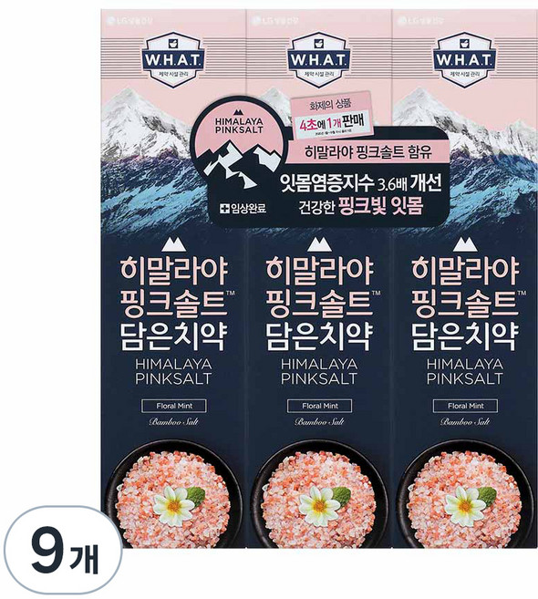 히말라야핑크솔트 담은 치약 플로럴, 100g, 9개