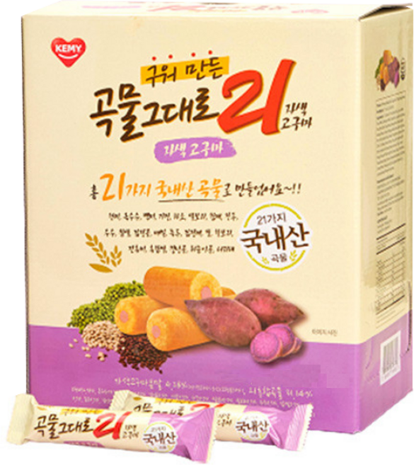 곡물그대로21 구워만든 자색고구마 과자, 900g, 1개