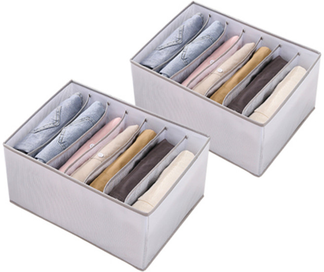 디오셀 pvc 탄탄 칸칸이 통풍 옷장 정리함, 그레이, 2개