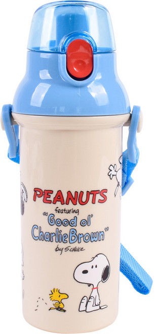릴팡 피너츠 스누피 원터치 어깨 끈 물통 PN6109, 혼합색상, 480ml, 1개