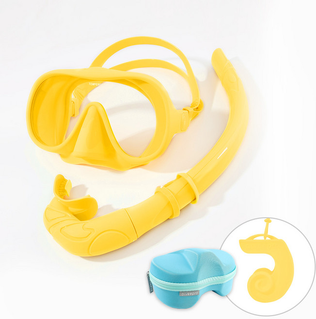 다이비프로 포켓다이브 휴대용 스노쿨링 마스크, 옐로우 브리즈