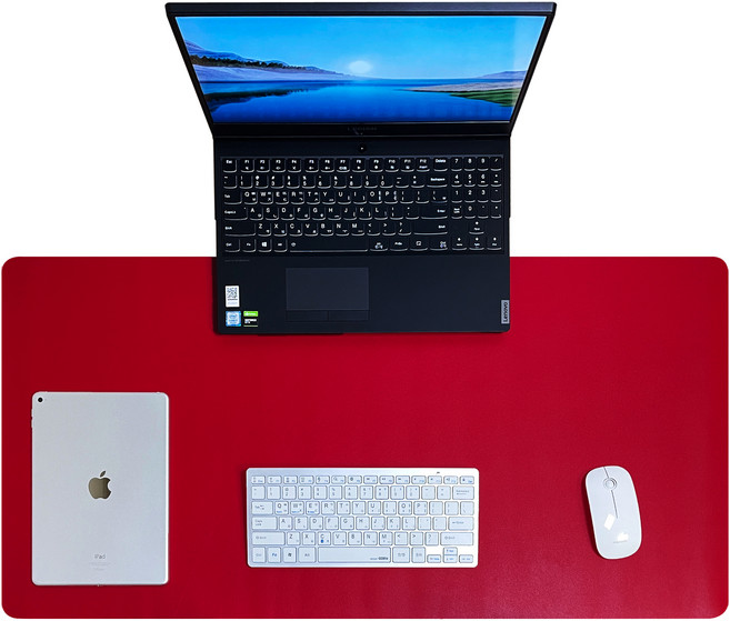 루비아르 대형 가죽 데스크매트, 레드