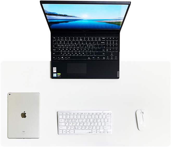 루비아르 대형 가죽 데스크매트, 화이트