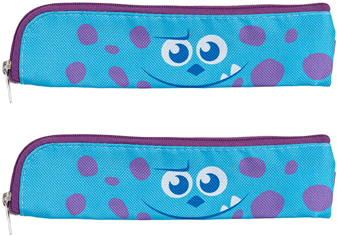 MONSTERS INC. 怪獸電力公司 大臉布面鬆緊帶筆袋 bf072-6, 毛怪, 2個