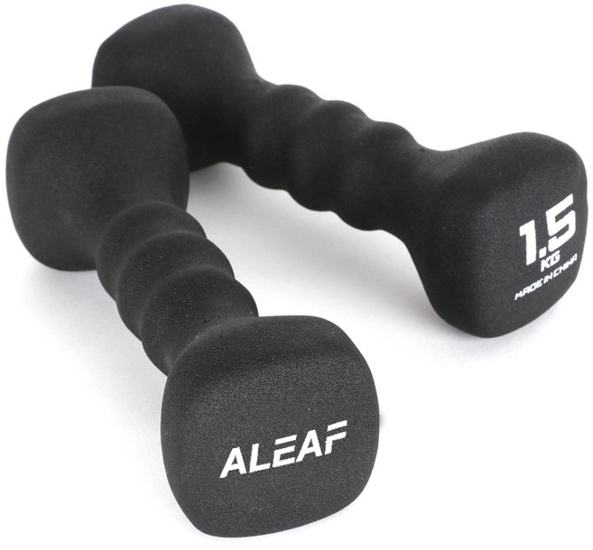 ALEAF 橡膠方頭啞鈴, 1.5kg, 2個
