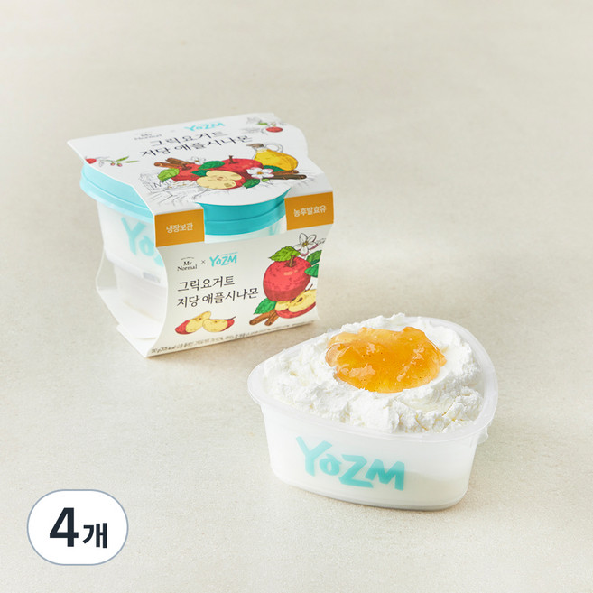 마이노멀 그릭요거트 저당 애플시나몬, 4개, 1개입, 130g