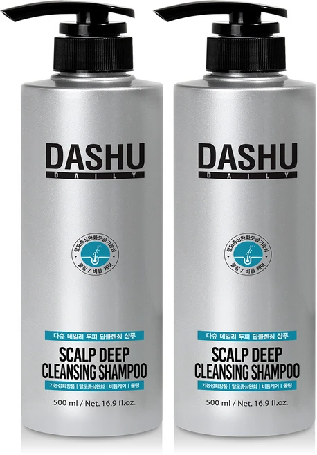 다슈 데일리 두피 딥클렌징 기능성샴푸, 500ml, 2개 - 쿠팡