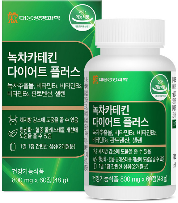 대웅생명과학 녹차카테킨 다이어트 플러스 48g, 60정, 1개
