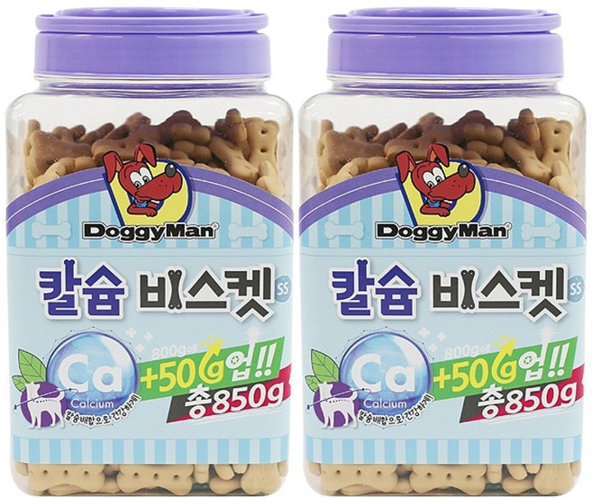 도기맨 강아지 비스킷 SS, 칼슘, 850g, 2개