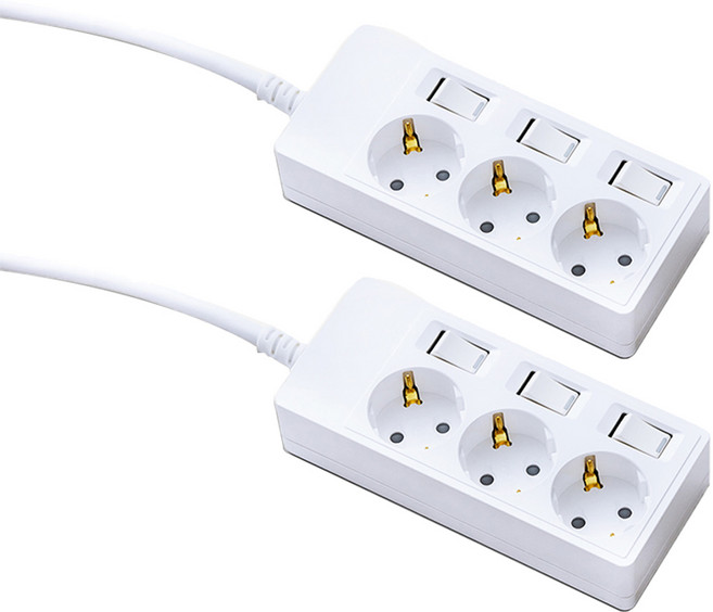 엘리펀탭 자동소화 개별 멀티탭 3구, 3m, 2개