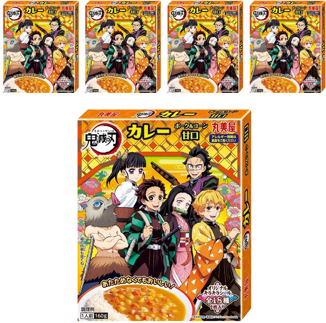 丸美屋 鬼滅之刃甘口速食咖哩 野菜豬肉, 160g, 5盒