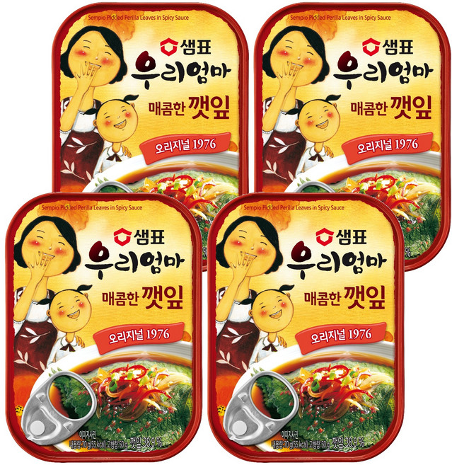 Sempio 膳府 我們媽媽 辣味芝麻葉, 70g, 4個