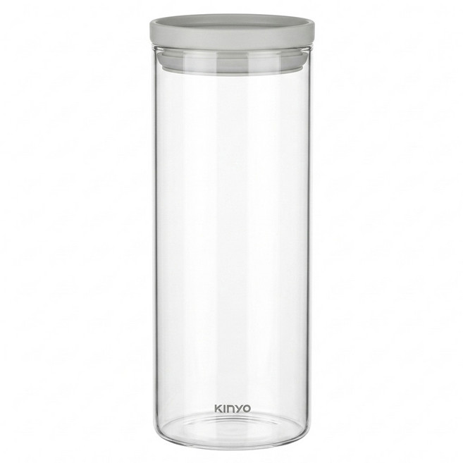 Kinyo 安心疊耐熱玻璃儲物罐 KSC-1150GY 灰色, 1.5L, 1個