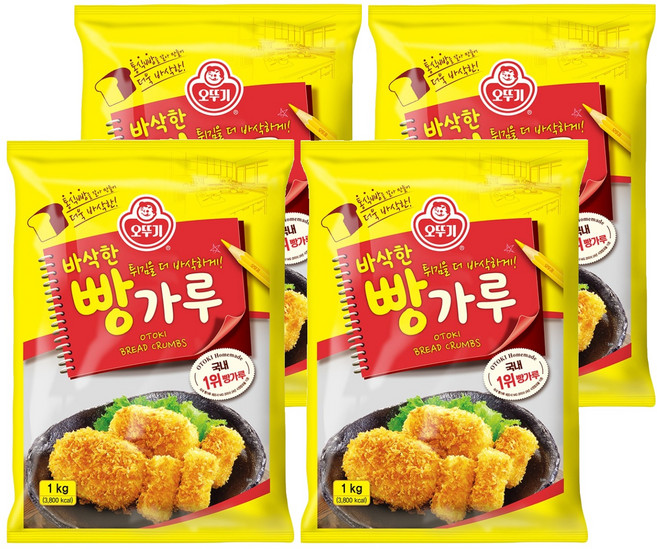 오뚜기 바삭한 빵가루, 1kg, 4개