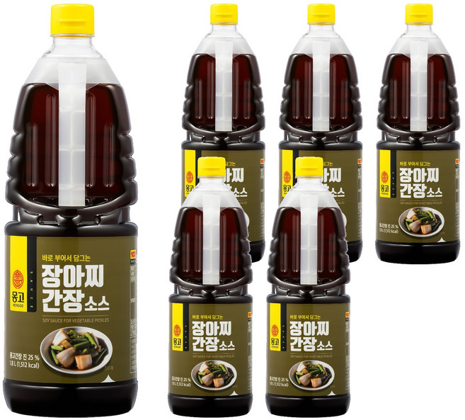 몽고간장 장아찌 간장소스, 1.8L, 6개