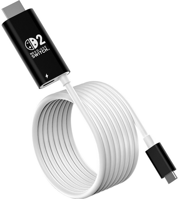 베이직기어 닌텐도 스위치2 미니독 4K 60Hz 지원 TV연결 PD100W 충전 HDMI 케이블, 1개, 블랙 + 화이트