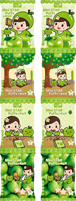 master mi 米大師 小星泡芙 4包, 青蘋果 + 香蕉, 32g, 2組