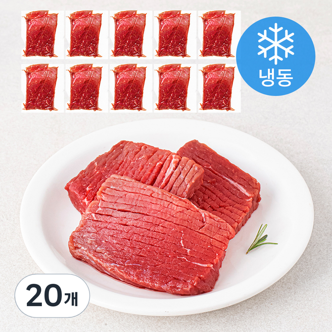 근육꼬기 우둔살 스테이크 칼집 (냉동), 20개, 150g