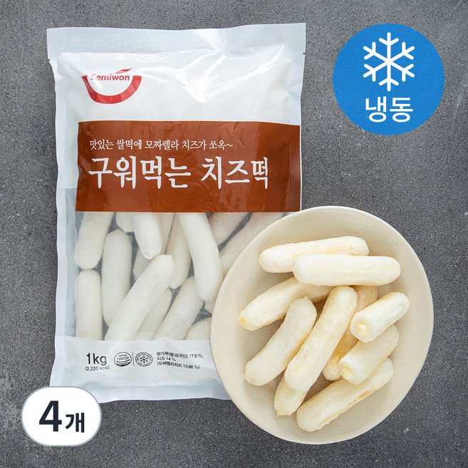 세미원 구워먹는 치즈떡 (냉동), 1kg, 1개입, 4개