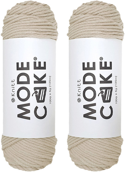 Knitt Mode Cake 線 100g, 淺米色, 2個