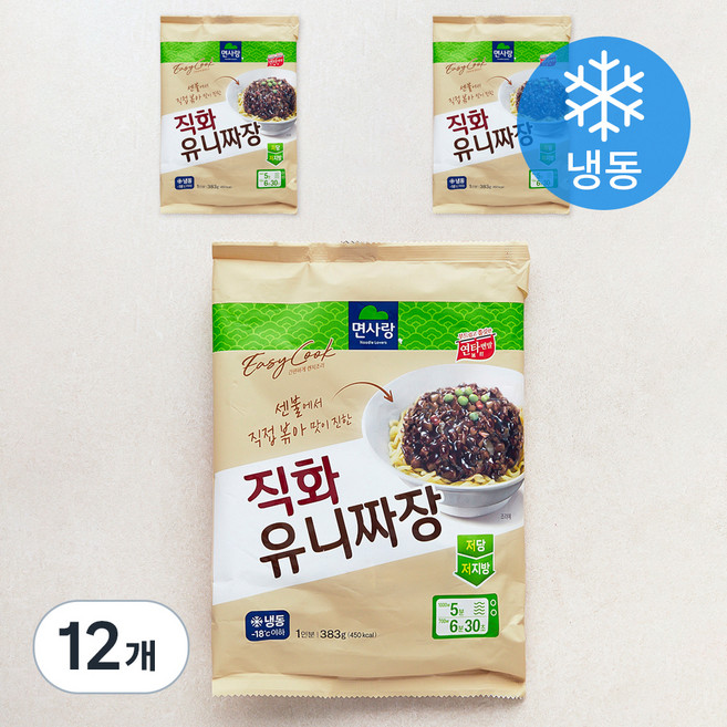 면사랑 직화 유니짜장 1인분 (냉동), 383g, 12개