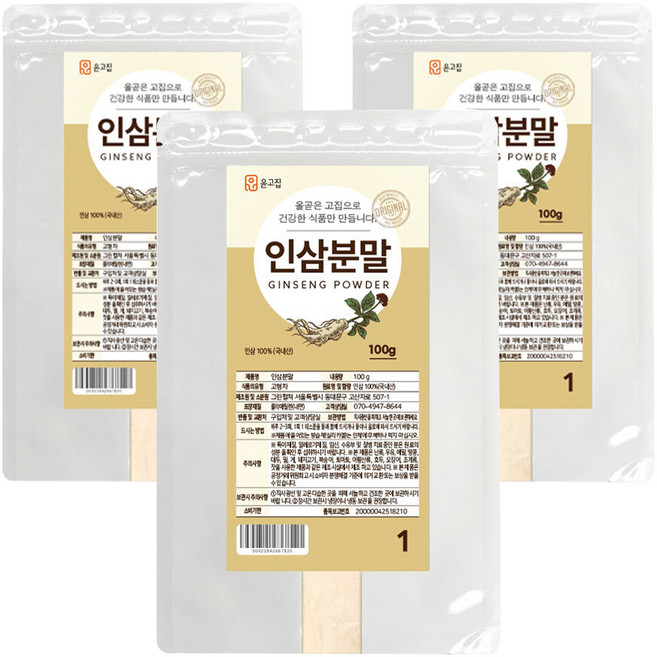 윤고집 인삼분말, 100g, 3개
