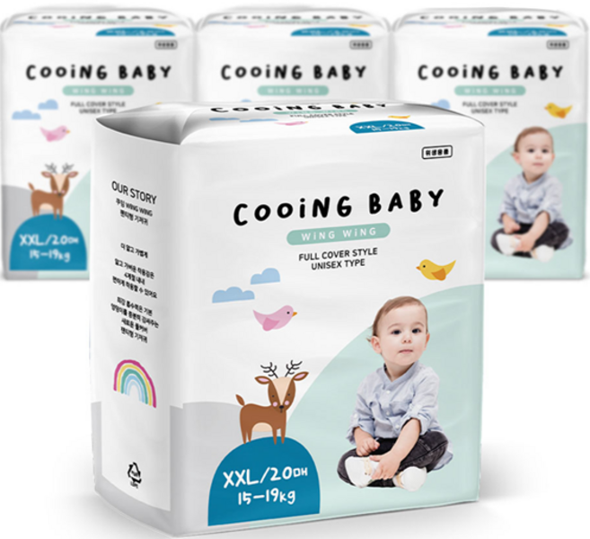 쿠잉 윙윙 풀커버 팬티형 기저귀 아동용, 점보형(2XL), 80매