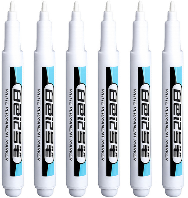 다다 유성 마카펜 화이트 1.0mm, 6개, 1색