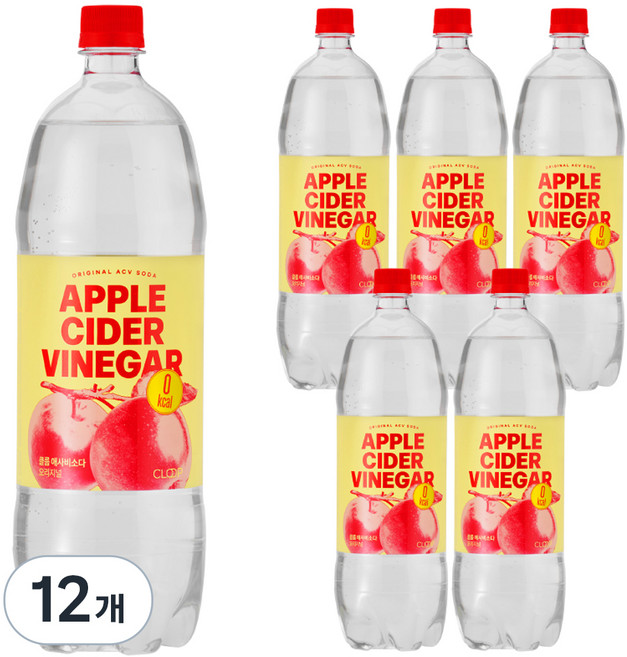 클룹 애사비소다 오리지널 제로 애플 사이다 비니거, 1.5L, 12개