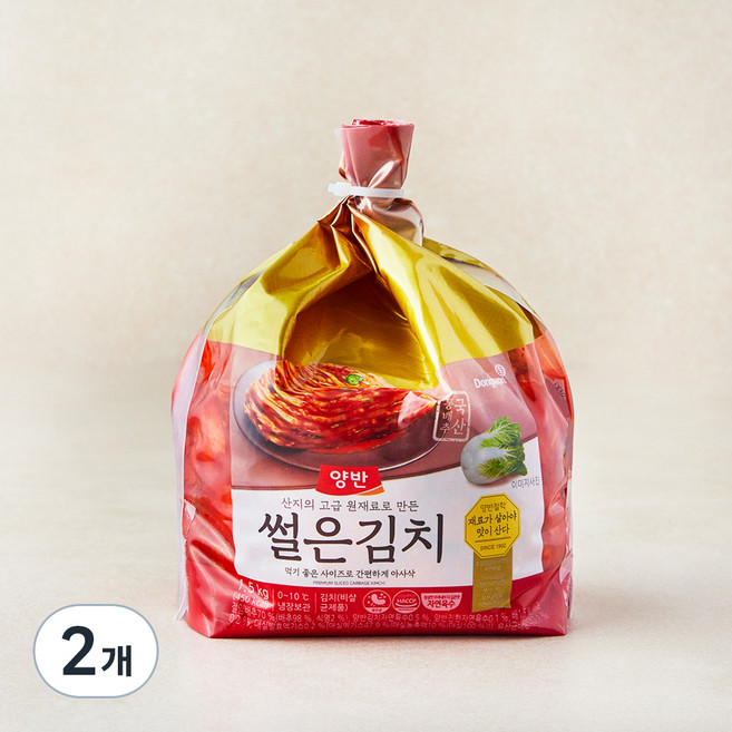 양반 산지의 고급 원재료로 만든 썰은김치, 1.5kg, 2개