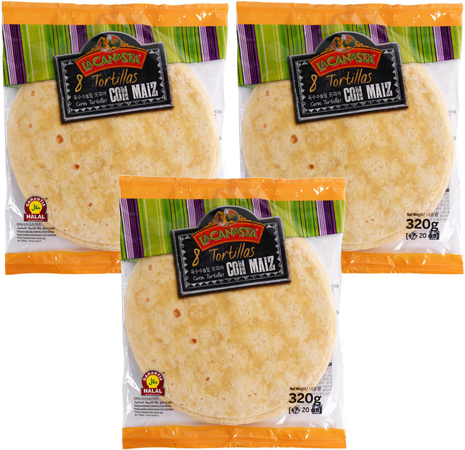 라카나스타 미션푸드 옥수수 앤 밀 또띠아 20cm, 320g, 3개