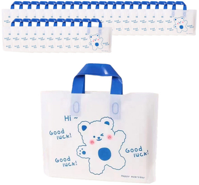 마켓감성 프린팅 기프트 쇼핑백, 블루베어, 50개