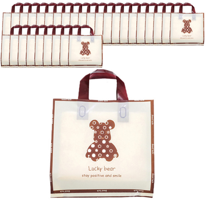 마켓감성 프린팅 기프트 쇼핑백, 패션곰, 50개