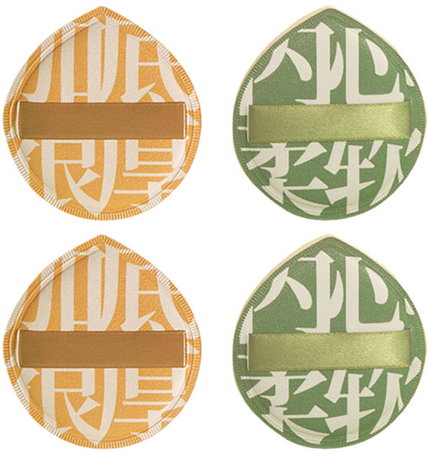 뷰티마마 틱톡 마시멜로 엉덩이 에어 쿠션 퍼프 2종 x 2p 세트, 그린, 옐로우, 1세트