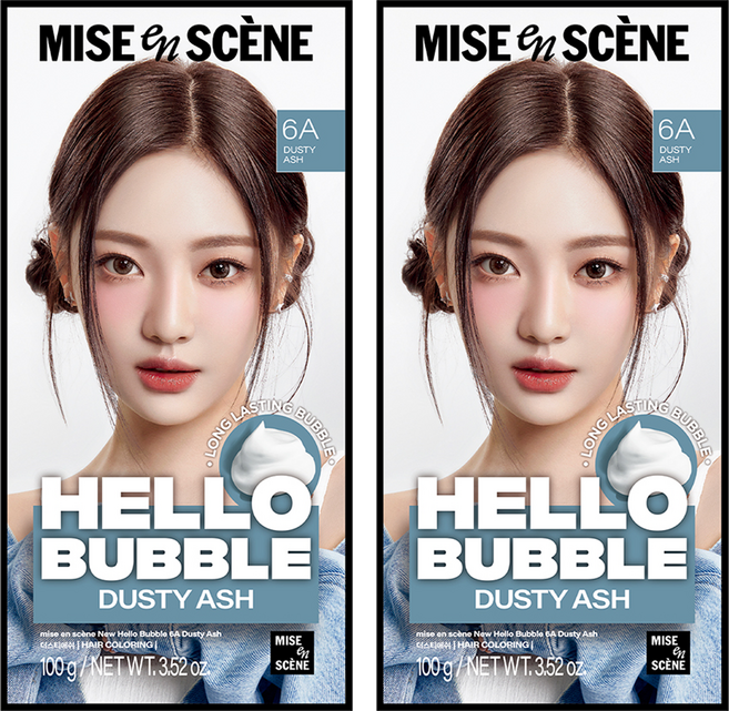 mise en scene 魅尚萱 Hello Bubble泡沫染髮劑, 6A煙灰色, 2盒