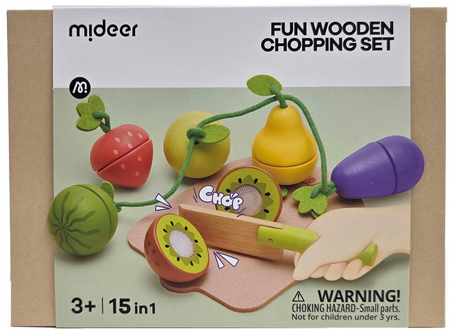 mideer 木質切菜 串菜蔬果遊戲套組, 蔬果, 1組