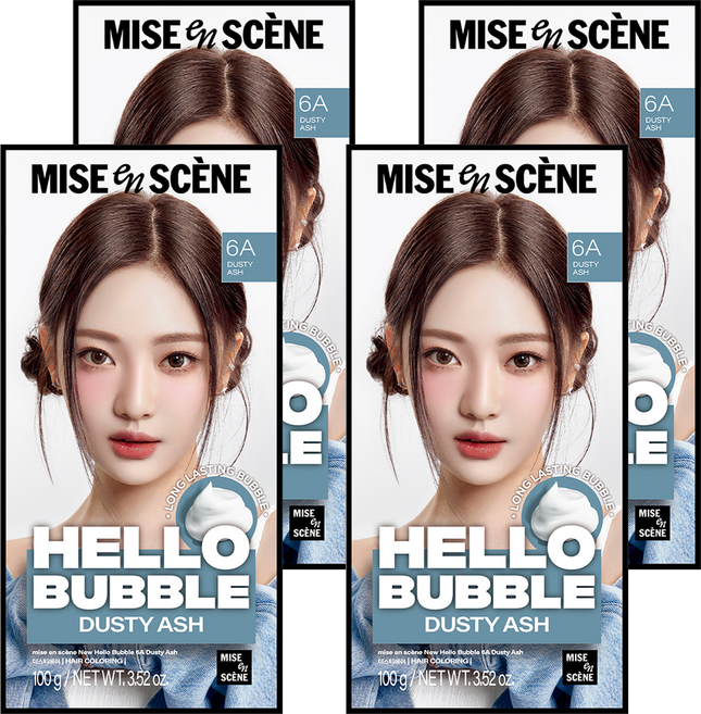 mise en scene 魅尚萱 Hello Bubble 染髮劑, 6A 飄塵灰, 4個