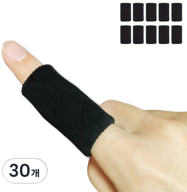 테라오르 압박형 손가락 보호대 블랙, 30개
