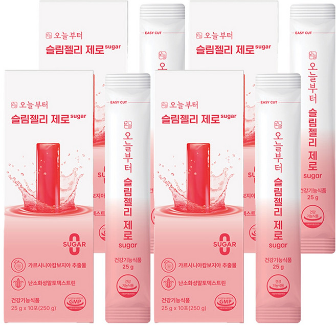 오늘부터 슬림젤리 제로슈가 다이어트 보조제 석류맛, 250g, 4개
