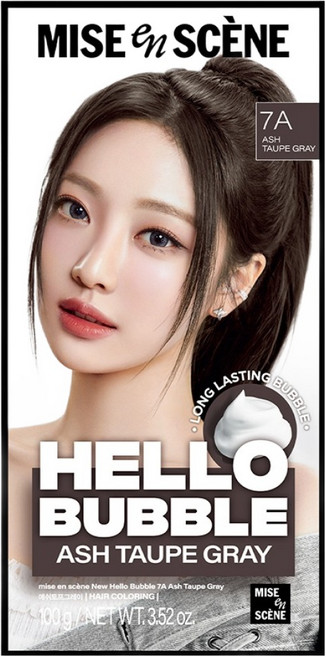 mise en scene 魅尚萱 Hello Bubble泡沫染髮劑, 7A霧灰棕, 1盒