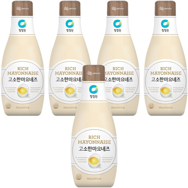 청정원 고소한 마요네즈, 500g, 5개